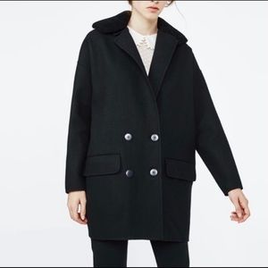 Maje Garnison Wool Collar Double Face Coat